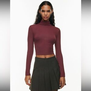 Aritzia Sunday Best Freshman Waist Turtleneck- Cognac- XS
